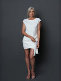Ruched Tie-Front Dress