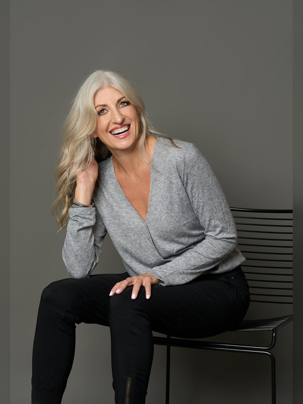 Grey Wrap-Front Cardigan Jacket